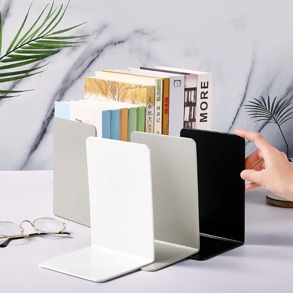 Sujeta libros en forma de L para escritorio, soporte duradero - imagen 5