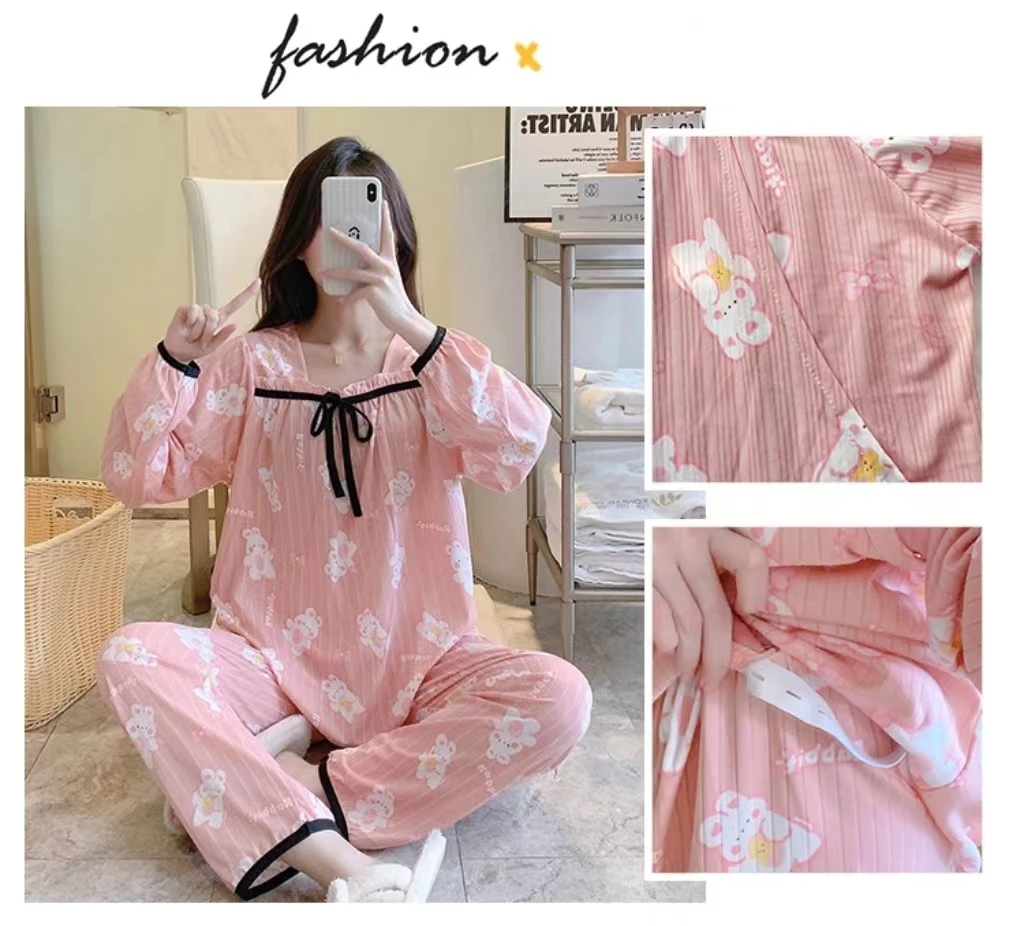 Conjunto de maternidad de manga larga para uso en casa