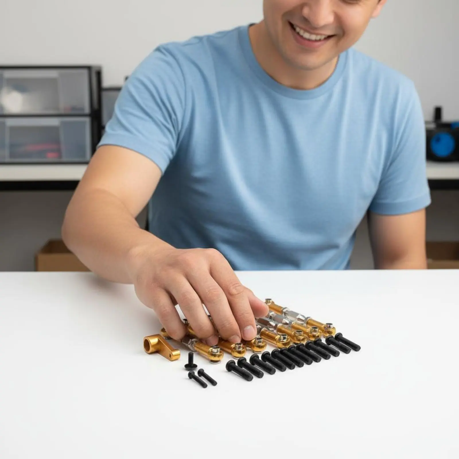 Kit de dirección para coches RC con varillaje metálico y servo