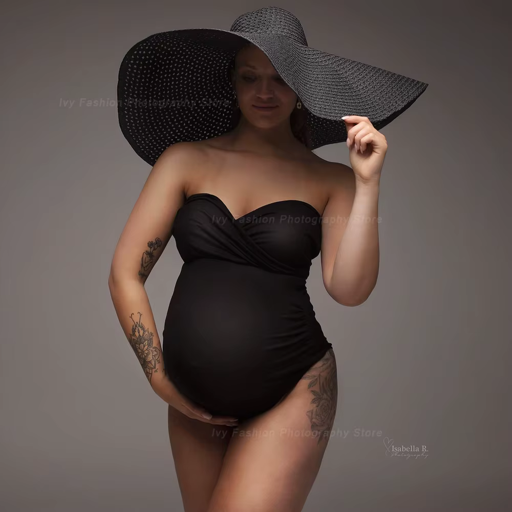 Mono premamá sin tirantes elástico para fotografía de maternidad