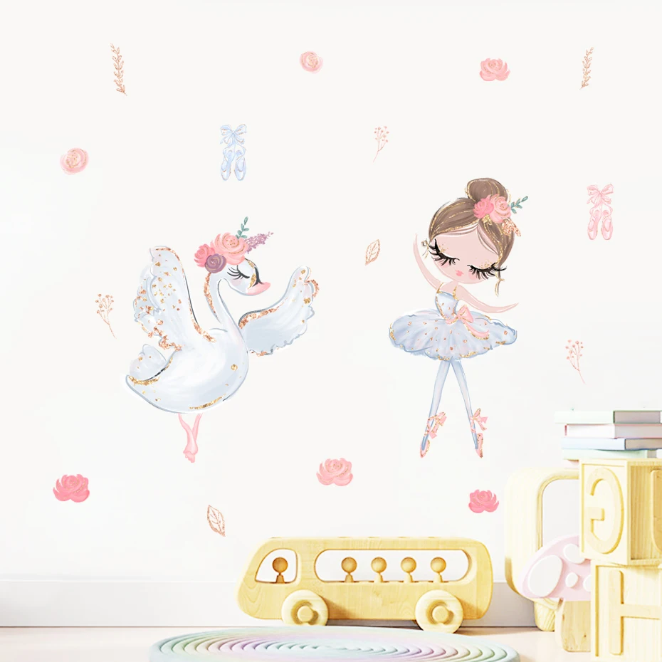 Pegatinas murales bailarina blanca para decoración habitación infantil - imagen 4
