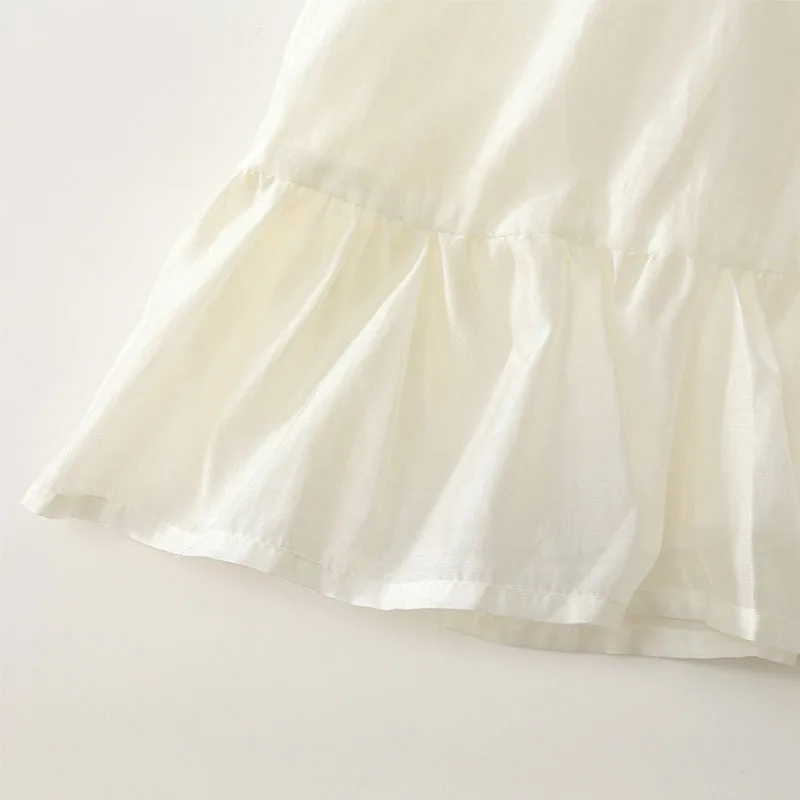 Vestido de verano bebé niña cuello Peter Pan manga corta en algodón - imagen 5