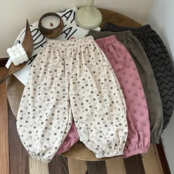 Pantalones de pana estampados para niñas – Otoño cálido