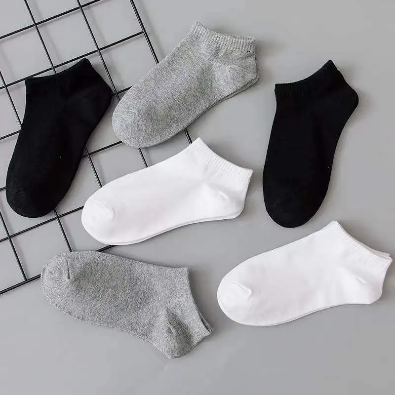 Calcetines cortos de verano blanco y gris transpirables - imagen 3
