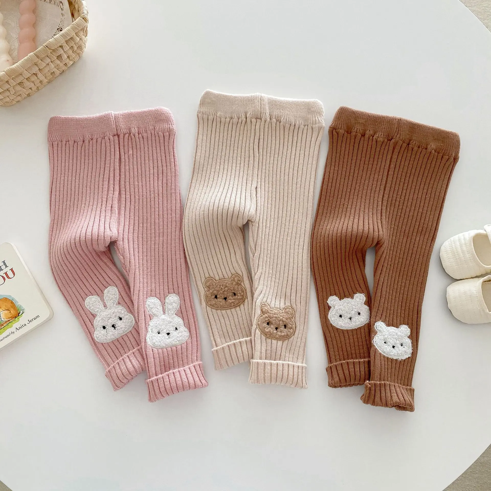 MILANCEL Mallas tejidas otoño – Pantalones bebé con dibujos