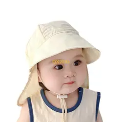 QX2D Gorro bebé transpirable de secado rápido con cubrecuello
