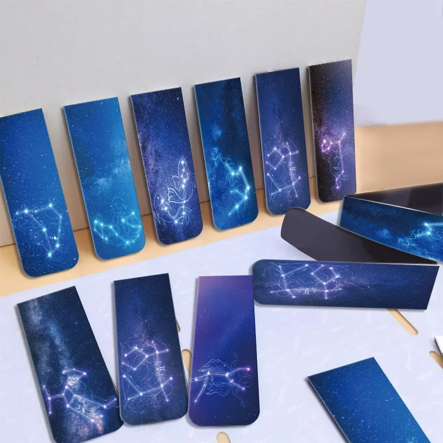 Marcapáginas magnéticos espacio y estrellas para niños – 12 piezas