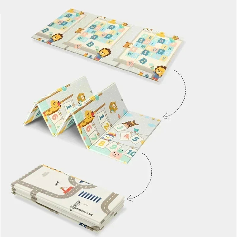 Alfombra de juego bebé XPE impermeable plegable para gatear
