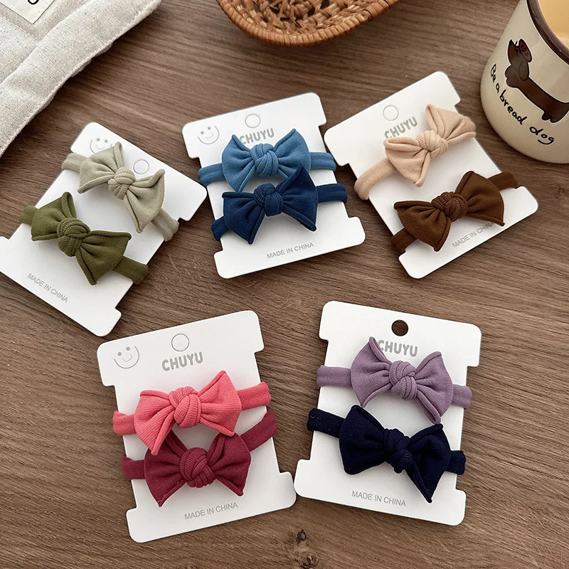 Morandi Lazos de algodón para niña – Coleteros suaves y elásticos - imagen 5