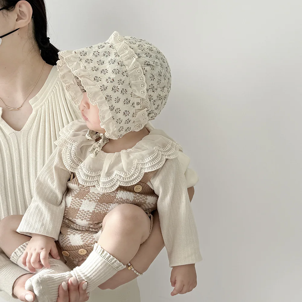 Gorro coreano para niña floral estilo princesa