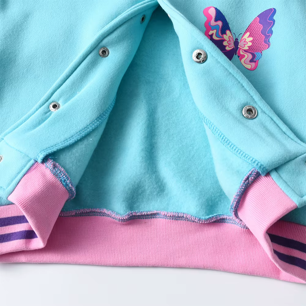 DXTON Chaqueta de béisbol para niña con lentejuelas mariposas - imagen 3