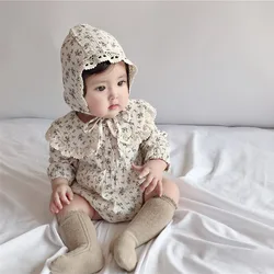 Mono verano niña cuello Peter Pan con sombrero – Estampado floral
