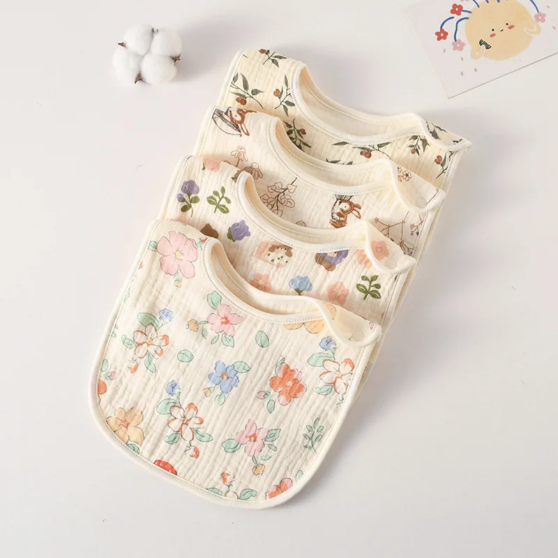 Baberos bandana de gasa algodón para bebé – absorción saliva - imagen 3