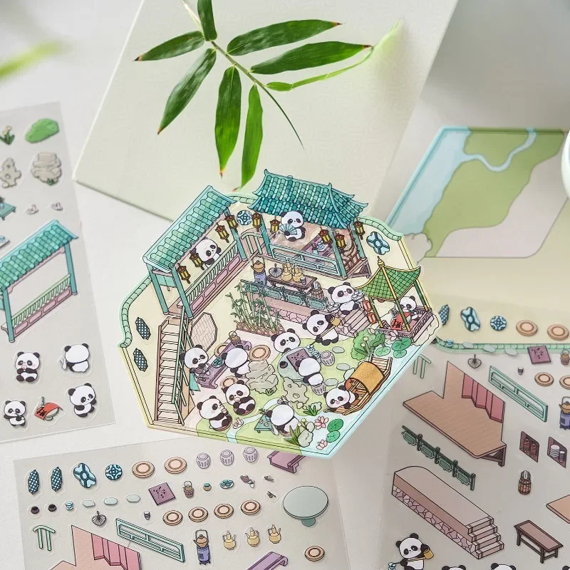 Adhesivos 3D de diorama retro para manualidades y decoración - imagen 2
