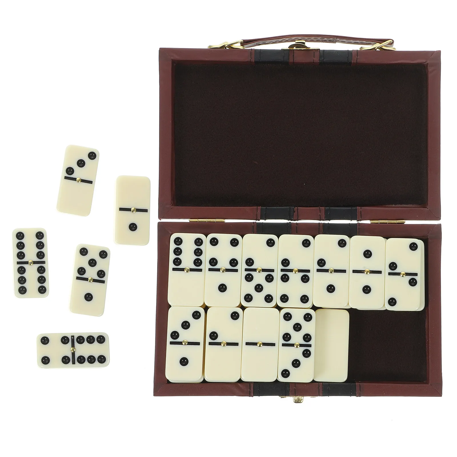 Juego de dominó con estuche de madera para niños y adultos - imagen 2