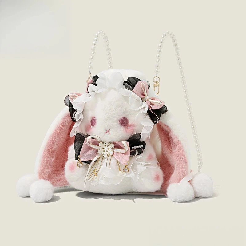 Bolso cruzado infantil de peluche de conejo estilo japonés - imagen 4