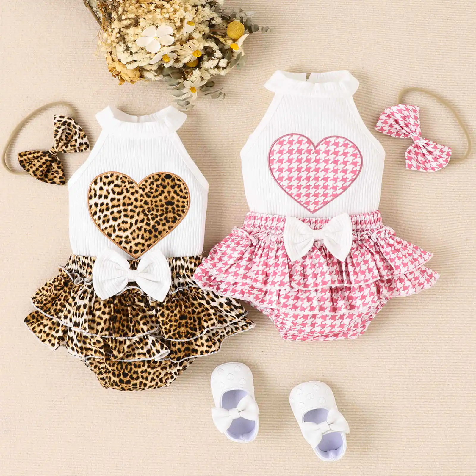 Conjunto verano niña: top a cuadros y short con lazo - imagen 4