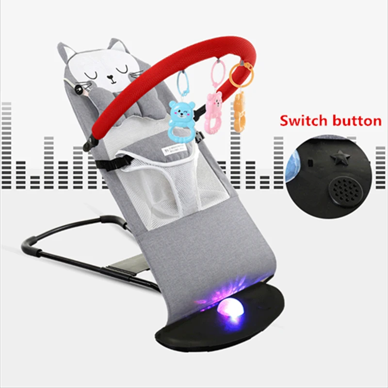 Mecedora para bebé reclinable con juguetes y música para dormir - imagen 3