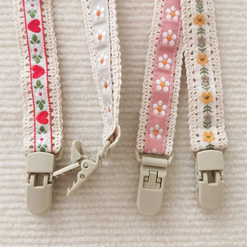 Cadena de chupete bordada con flores estilo étnico anticaída - imagen 4