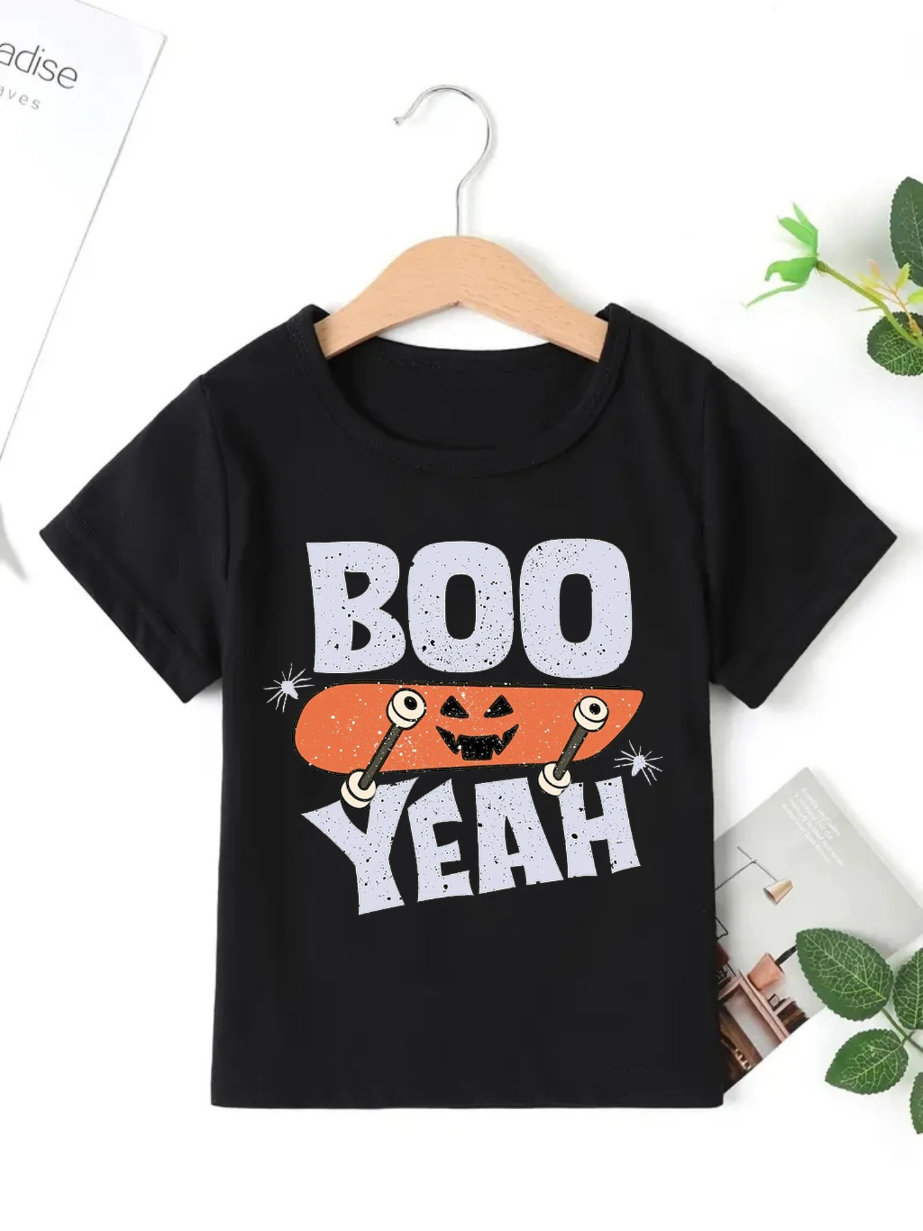 Camiseta Halloween niño Tractor Boo con estampado de murciélagos - imagen 5