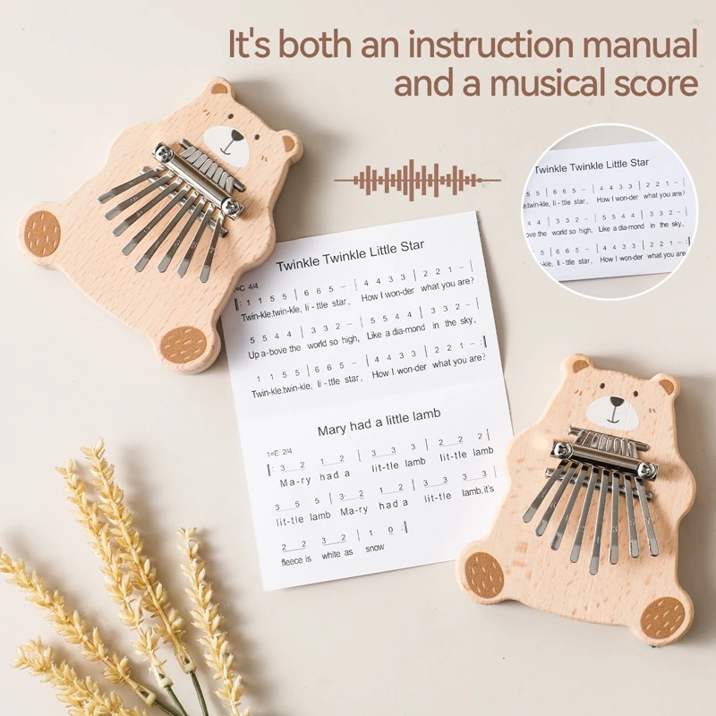 Kalimba musical para niños – Juguete Montessori de 8 teclas