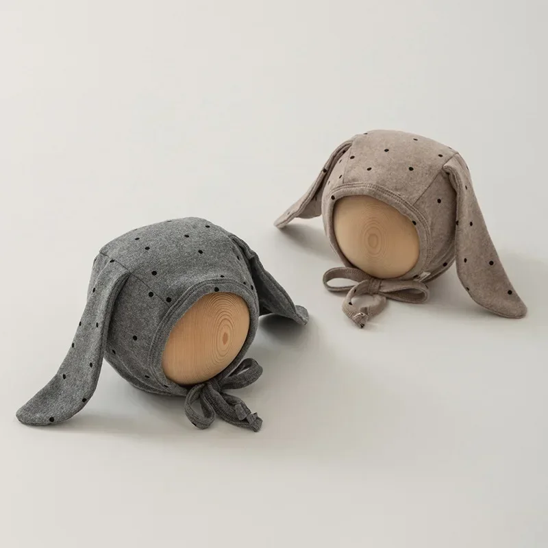 Gorro coreano para recién nacido con orejas de oso y conejo para fotos - imagen 5
