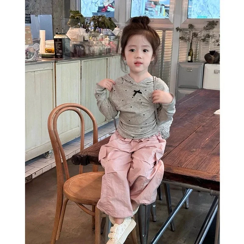 Conjunto de lunares niña con capucha y lazo de manga larga - imagen 5