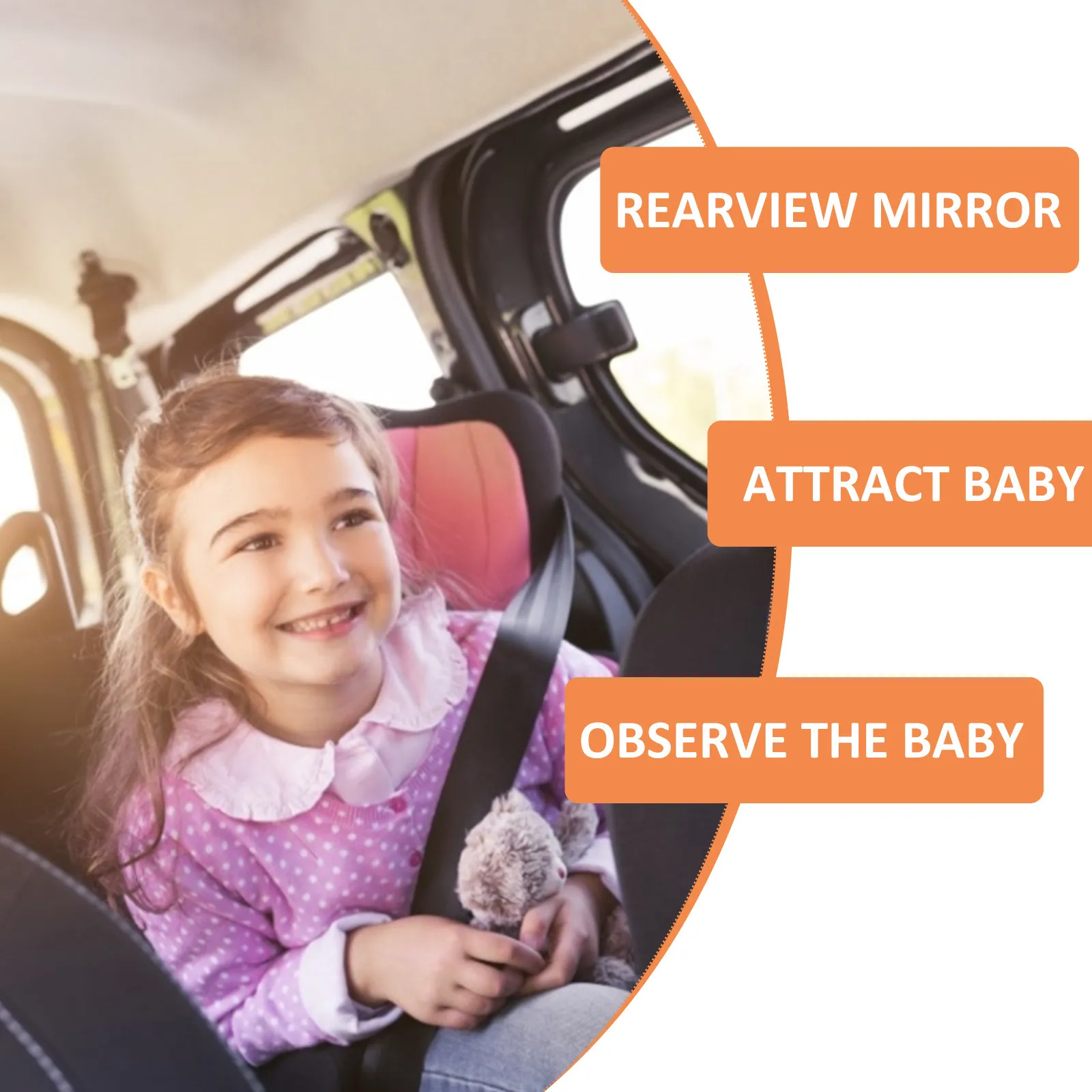 Espejo retrovisor interior para bebé en coche – Visión segura - imagen 4