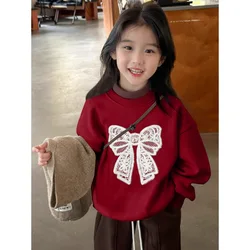 Jersey de primavera con lazo estilo dulce para niñas y niños