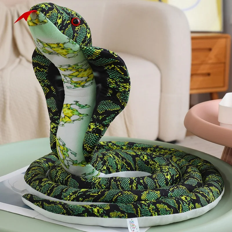 Cojín serpiente de peluche Giant Cobra, largo suave - imagen 3