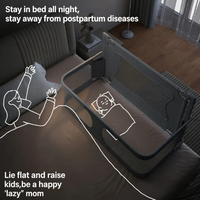 Barandilla de seguridad plegable para cama con acolchado anticaídas - imagen 3