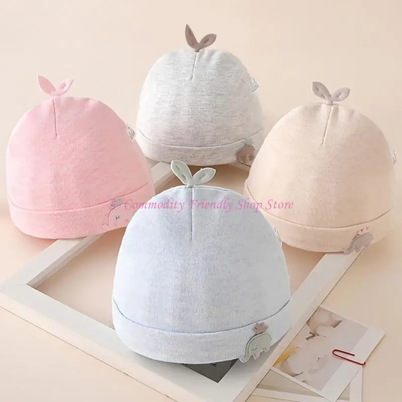 Gorro bebé con patrón de elefantes, gorrito tipo capota - imagen 4