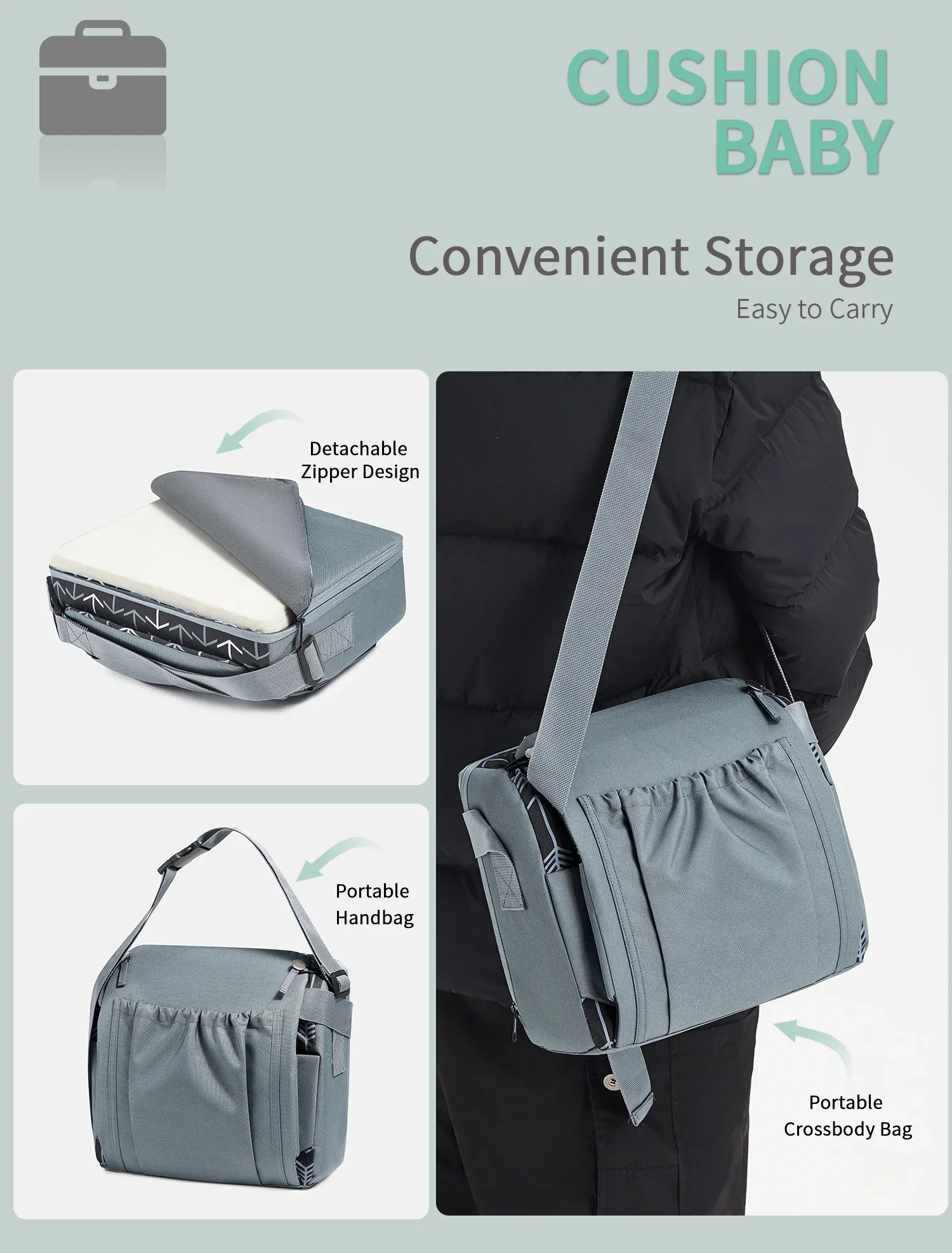 Silla elevadora plegable portátil INSULAR antideslizante para bebé - imagen 4