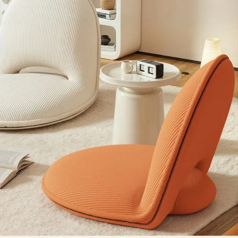 Sillón puff plegable con respaldo de felpa para salón y dormitorio - imagen 4