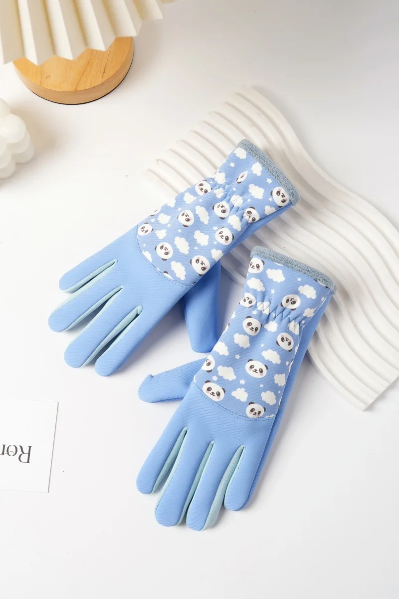 Guantes térmicos con diseño de panda para niños
