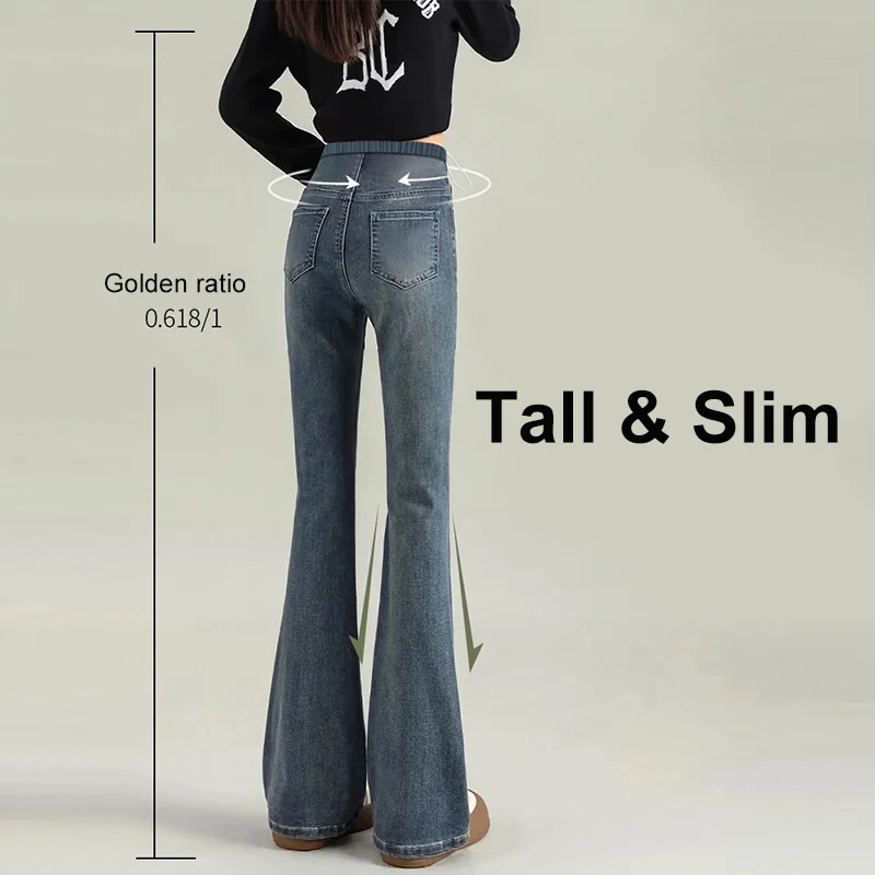 Pantalones vaqueros premamá con cordón elástico y sin soporte - imagen 3