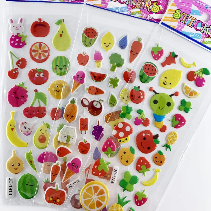Pegatinas infantiles educativas con motivos de frutas y verduras - imagen 4