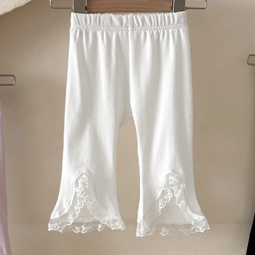 MILANCEL leggings de verano para bebé con encaje floral y flores - imagen 4