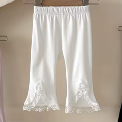 MILANCEL leggings de verano para bebé con encaje floral y flores