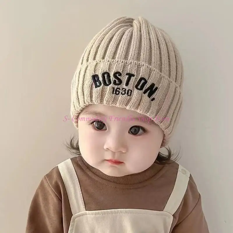 Gorro bebé de punto cálido para invierno – color liso unisex - imagen 5