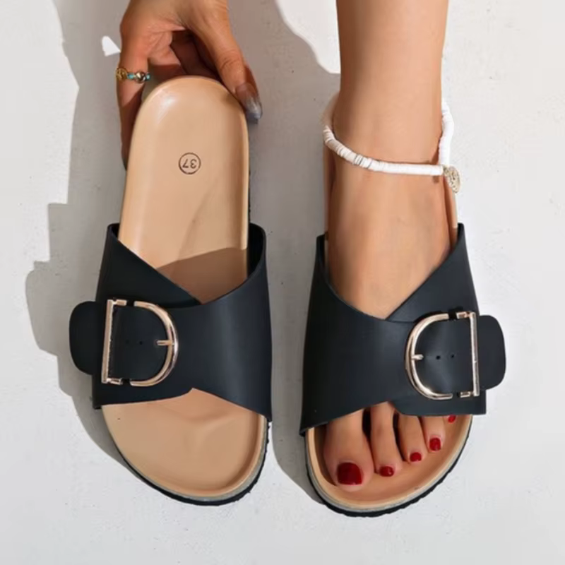 Sandalias de plataforma con hebilla, cómodas para interior en verano - imagen 3