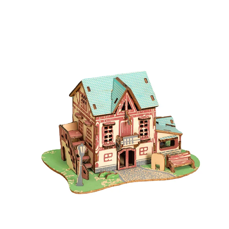 Modelo 3D terminado de casa de madera