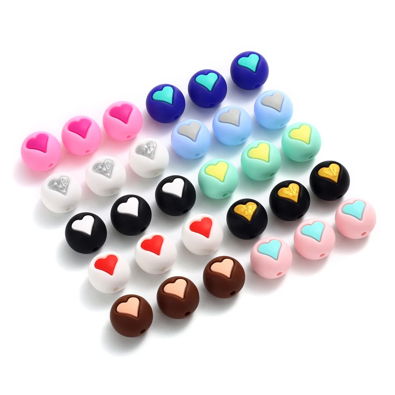 Cuentas de silicona para mordedores - 15 mm, coloridas para bebé - imagen 3