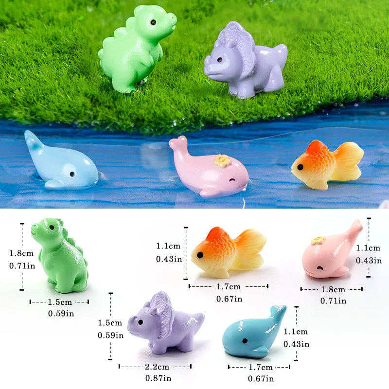 Decoración de jardín en miniatura con animales: delfín y dinosaurio - imagen 4