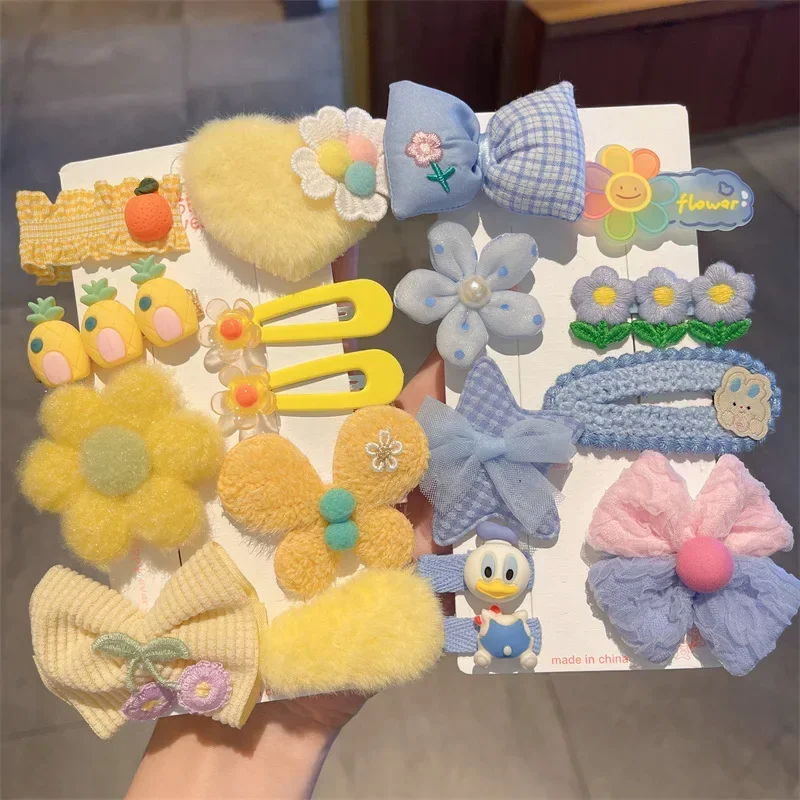 Set de horquillas clip con animalitos y flores para niños