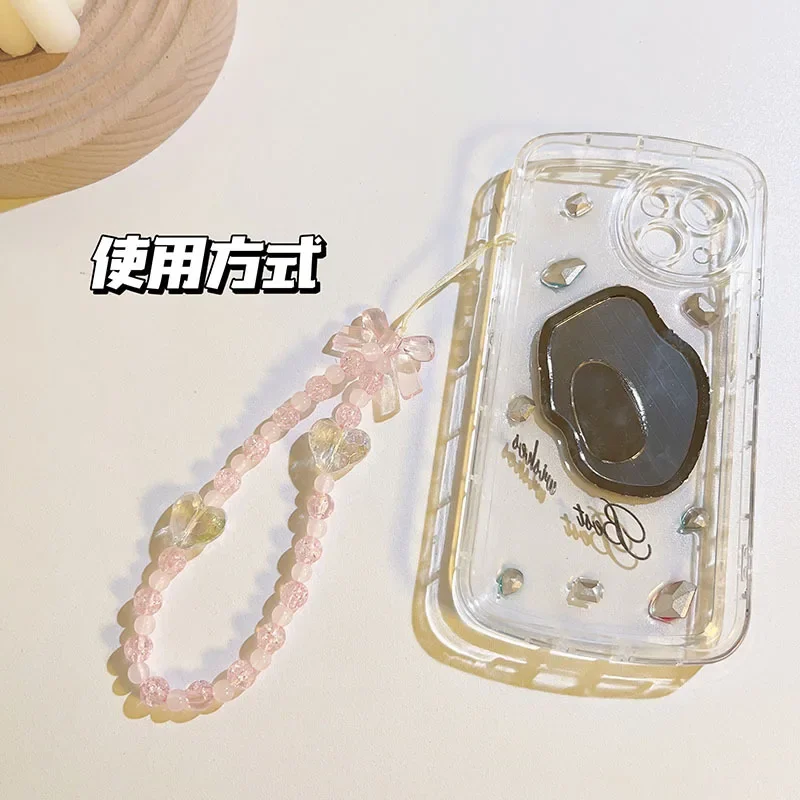 Cadena para móvil con cuentas corazón niña – Cordón joya - imagen 3