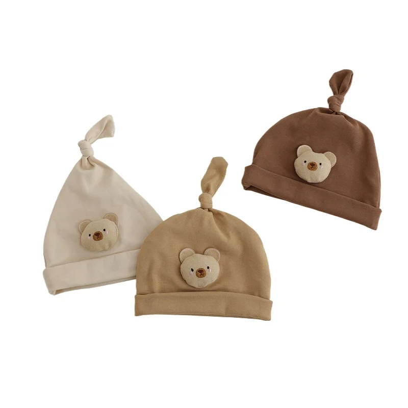 Gorro bebé con cola de oso suave en algodón para invierno unisex - imagen 4