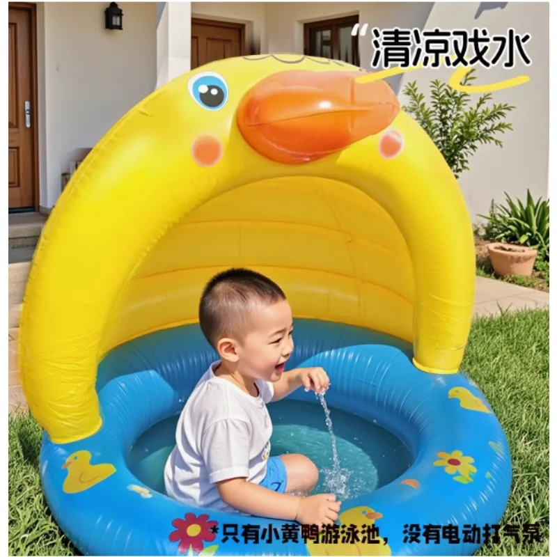 Piscina inflable de pato amarillo para baño de bebé en casa - imagen 5