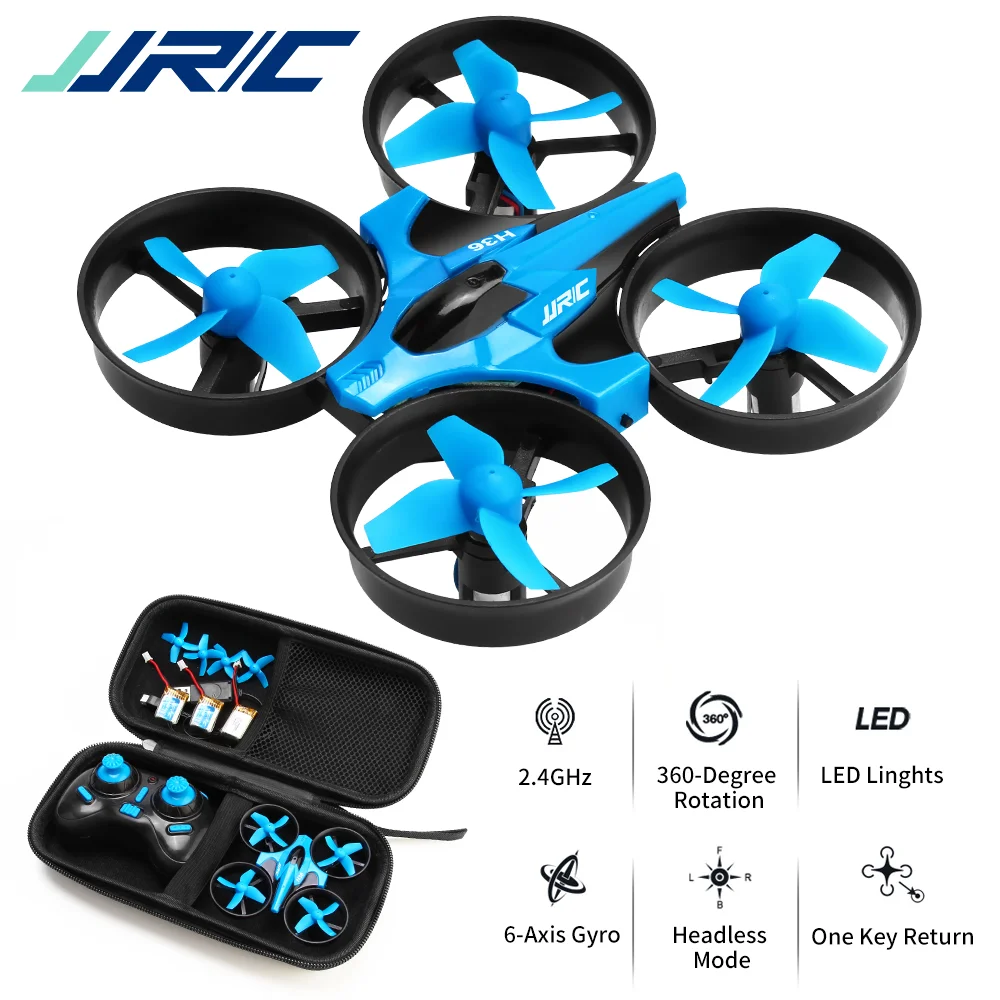JJRC H36 Mini dron helicóptero sin cabeza con LED para niños