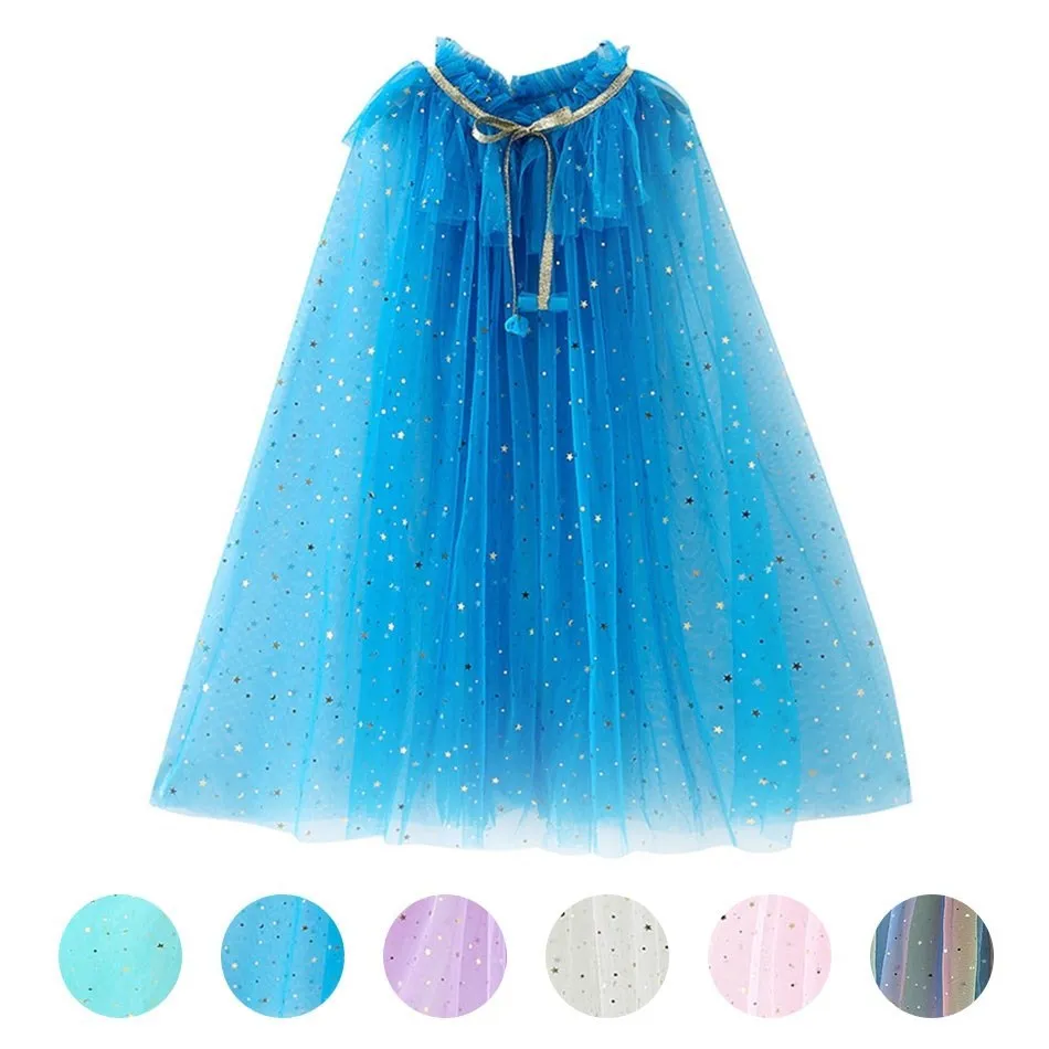 Capa disfraz princesa Frozen para niña con lentejuelas